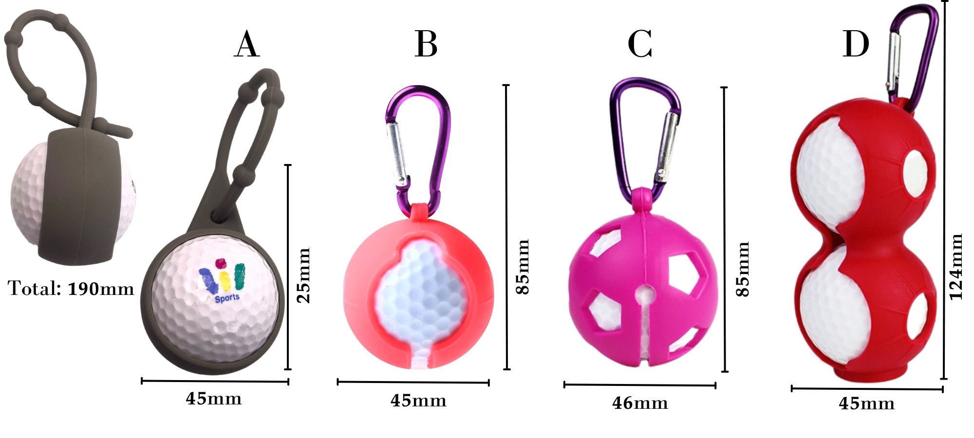 Les accessoires de golf en silicone.