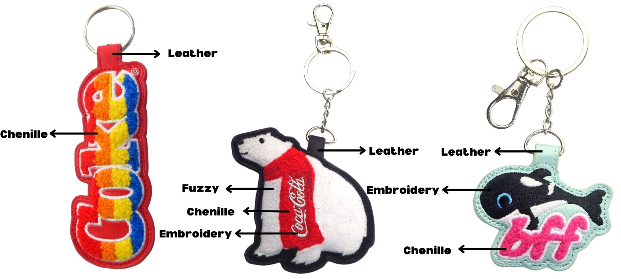 Custom fluffy animal keychain.