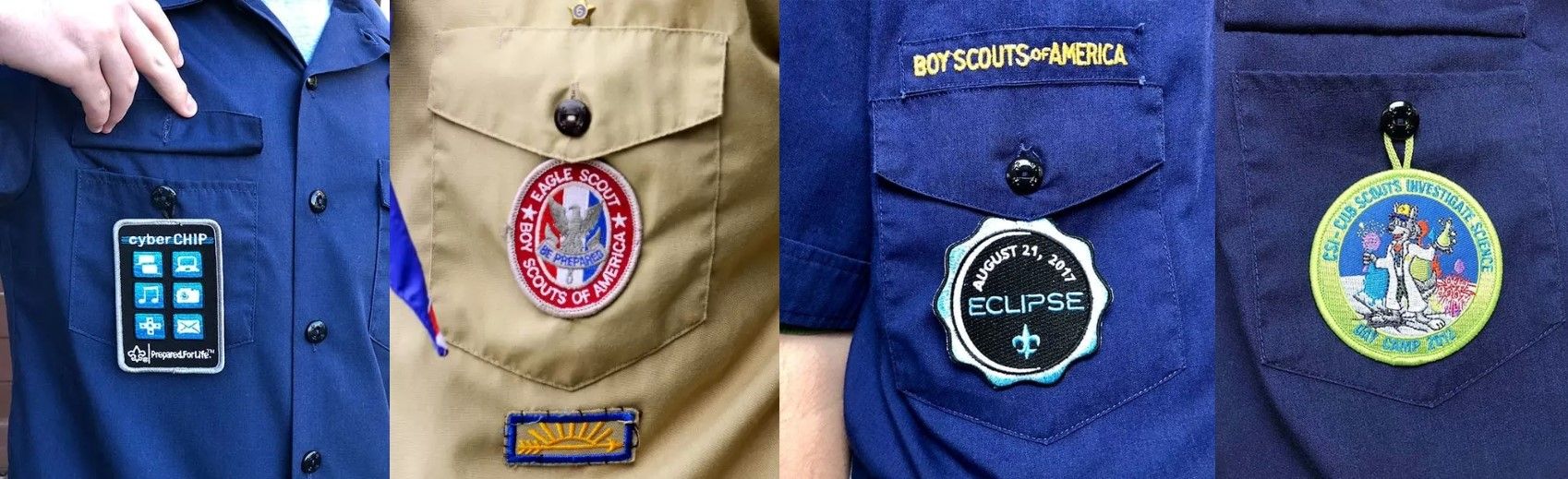 Showcase your journey and skills proudly with badges neatly arranged on your scout uniform.