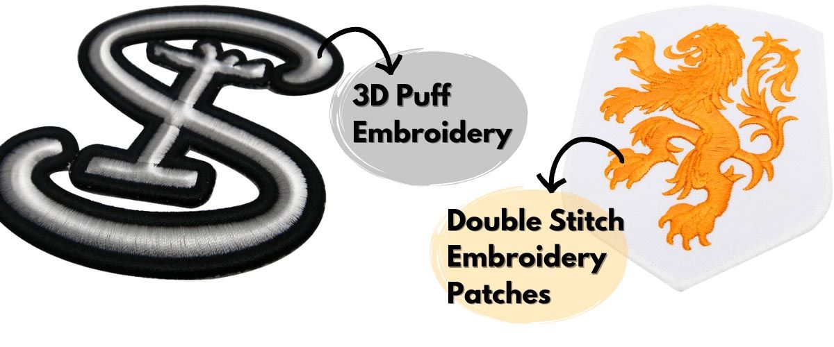 Duas técnicas de bordado 3D.