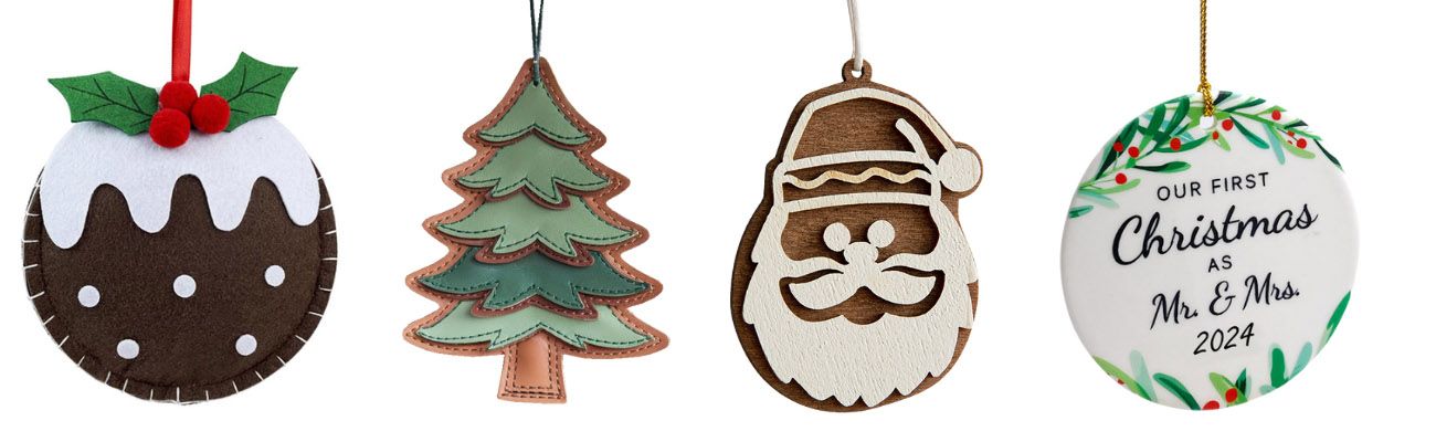 Personalized Christmas ornaments.