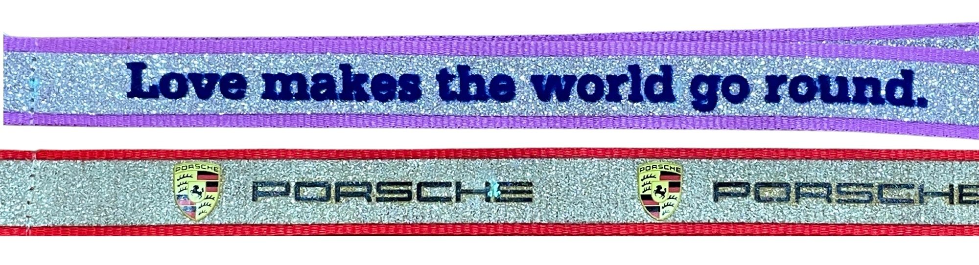 Glitter lanyards tilføjer glans og skær, ideelle til fester eller modefokuserede begivenheder.