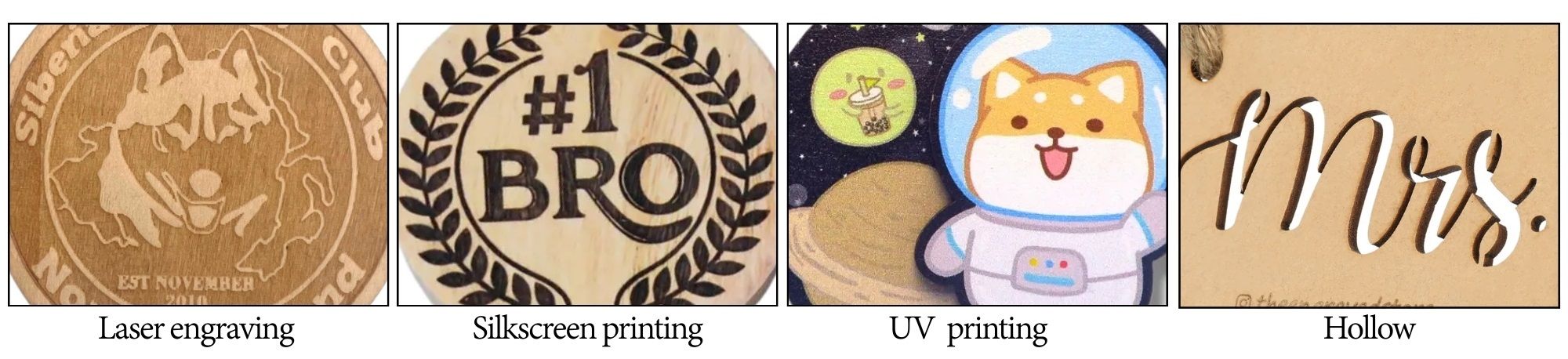 Wooden luggage tags with names make your bags easily identifiable.