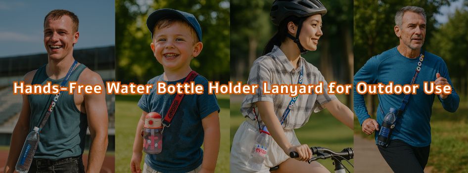 Aplicação de cordões de garrafa de água personalizados.